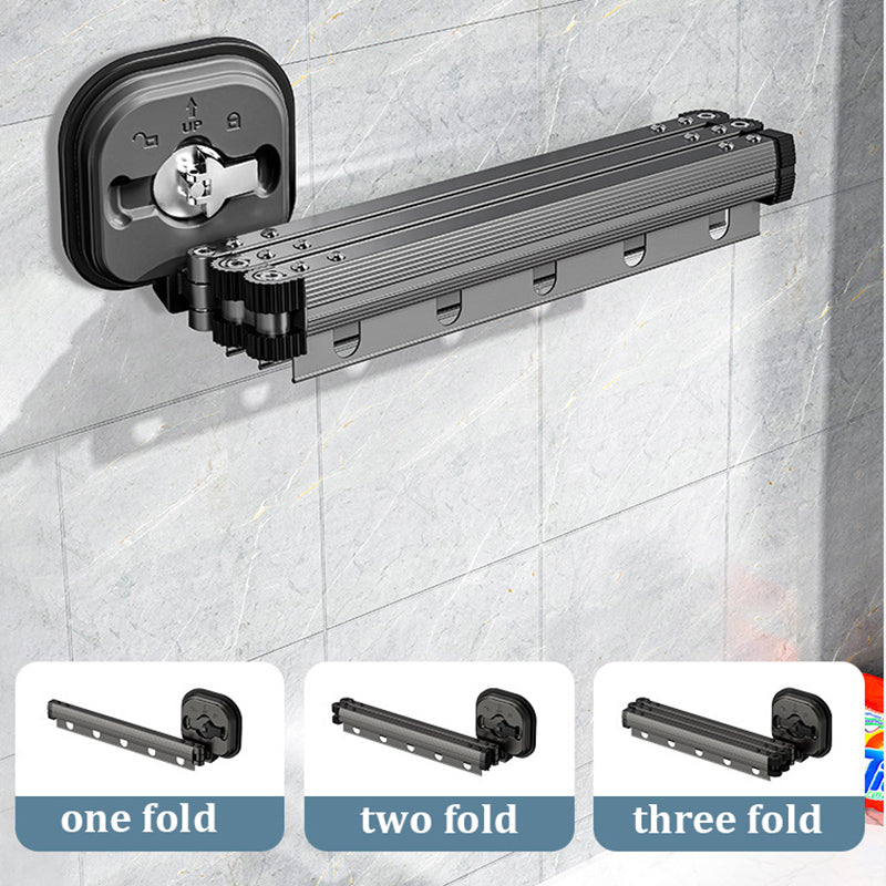 Foldaway drying rack with suction cup, no drilling into the wall