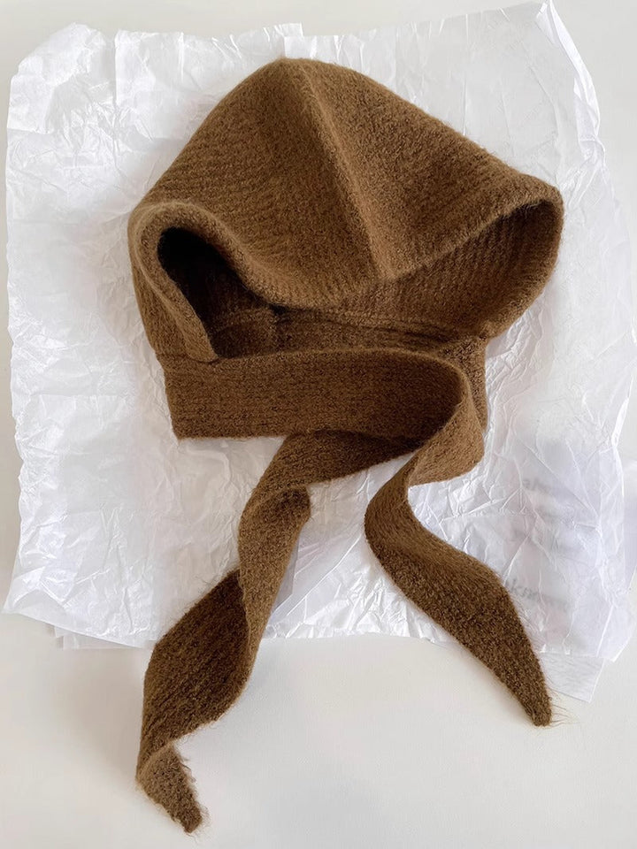 Knitted balaclava with ear warmers – retro, in a wool blend