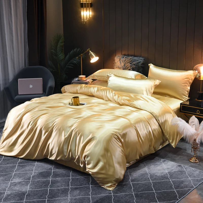 Silky Satin Bedding Set Indulge in Luxurious Comfort and Elegant Design