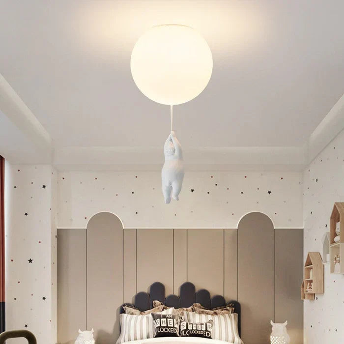Children's Ceiling Light with Bear and Balloon - CloudBear