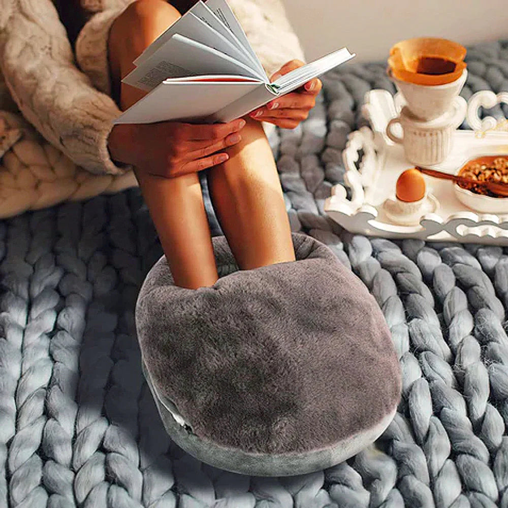 XL electric foot warmer with adjustable heat and washable lining