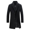 Men's Long Winter Coat with Notch Lapel