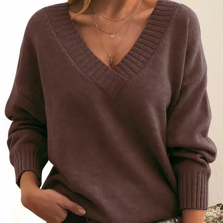 Cashmere Women's V-Neck Jumper – Amira