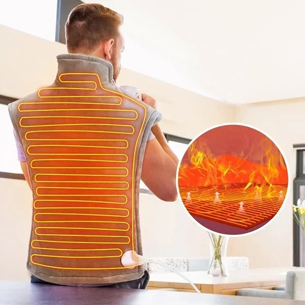 Ultra-soft heating pad for neck and back with ten settings