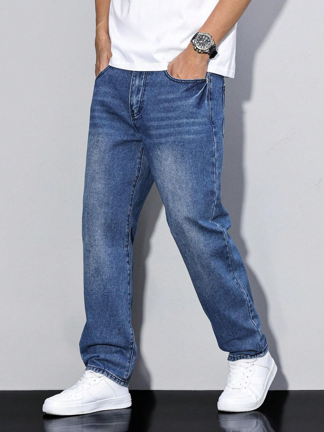 Baggy Jeans - Wide Denim Trousers with a Washed Look