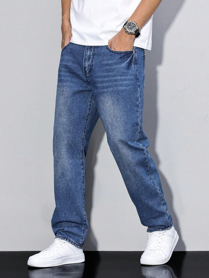 Baggy Jeans - Wide Denim Trousers with a Washed Look