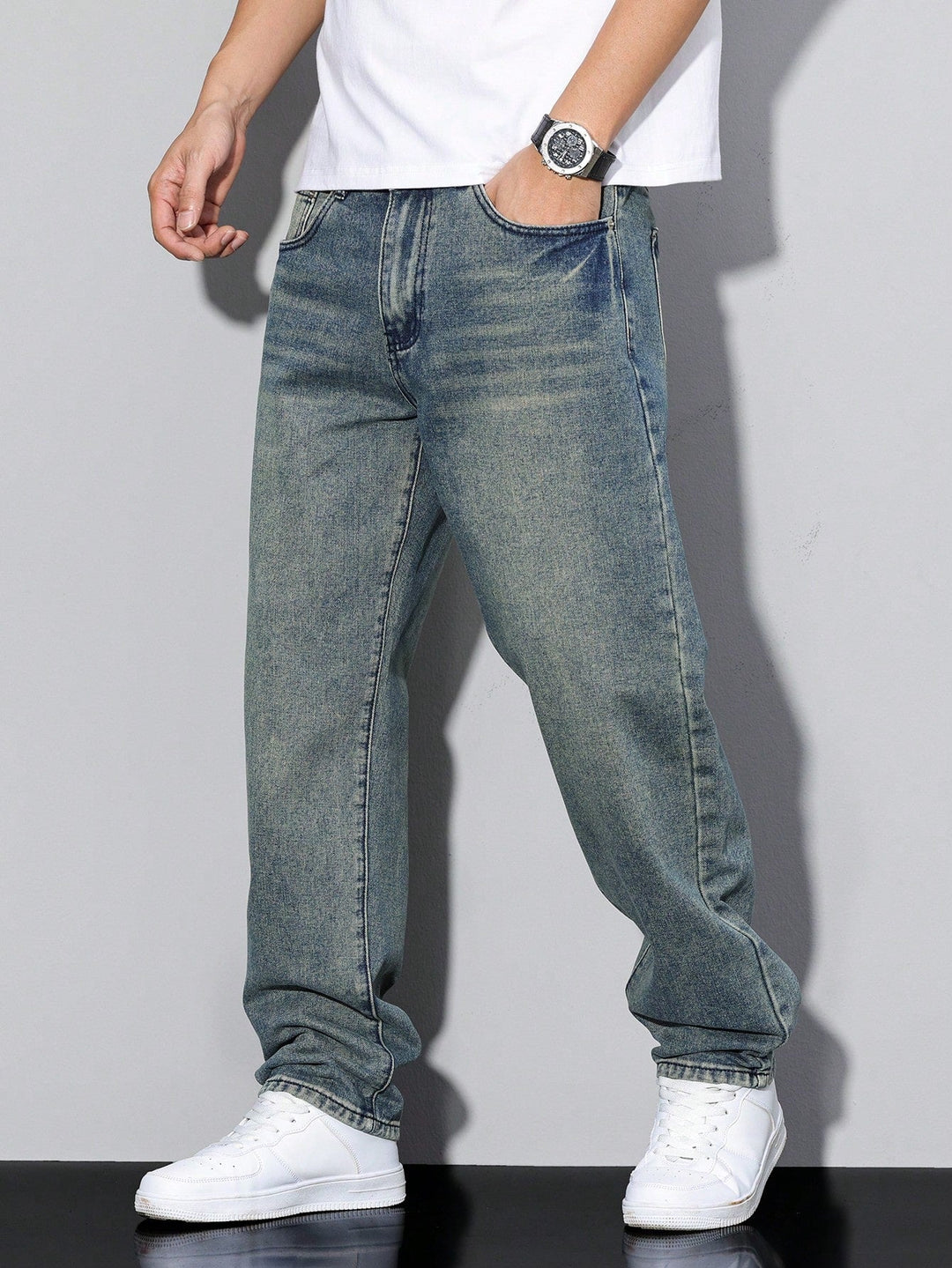 Baggy Jeans - Wide Denim Trousers with a Washed Look