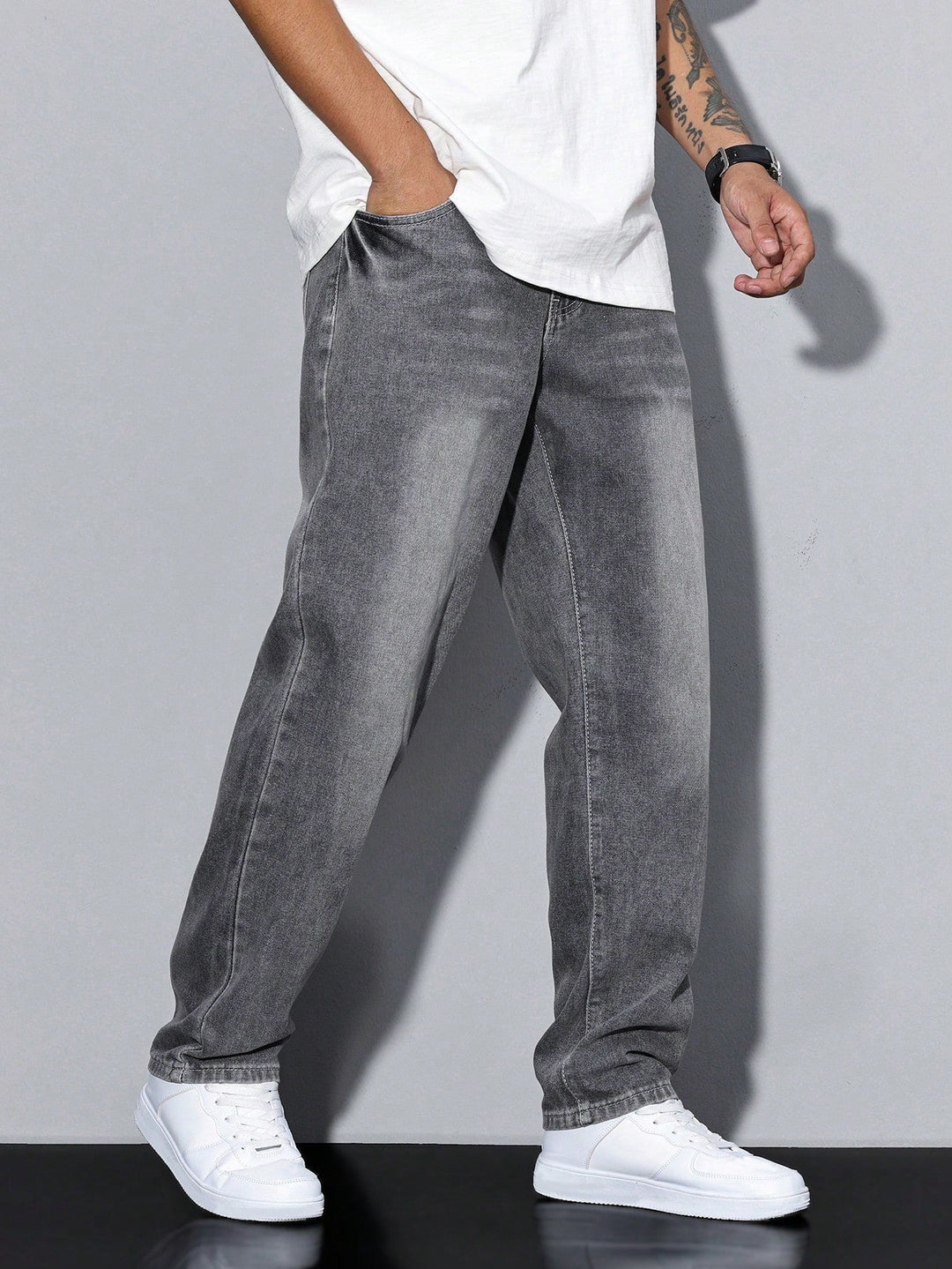 Baggy Jeans - Wide Denim Trousers with a Washed Look