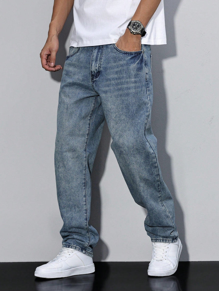 Baggy Jeans - Wide Denim Trousers with a Washed Look
