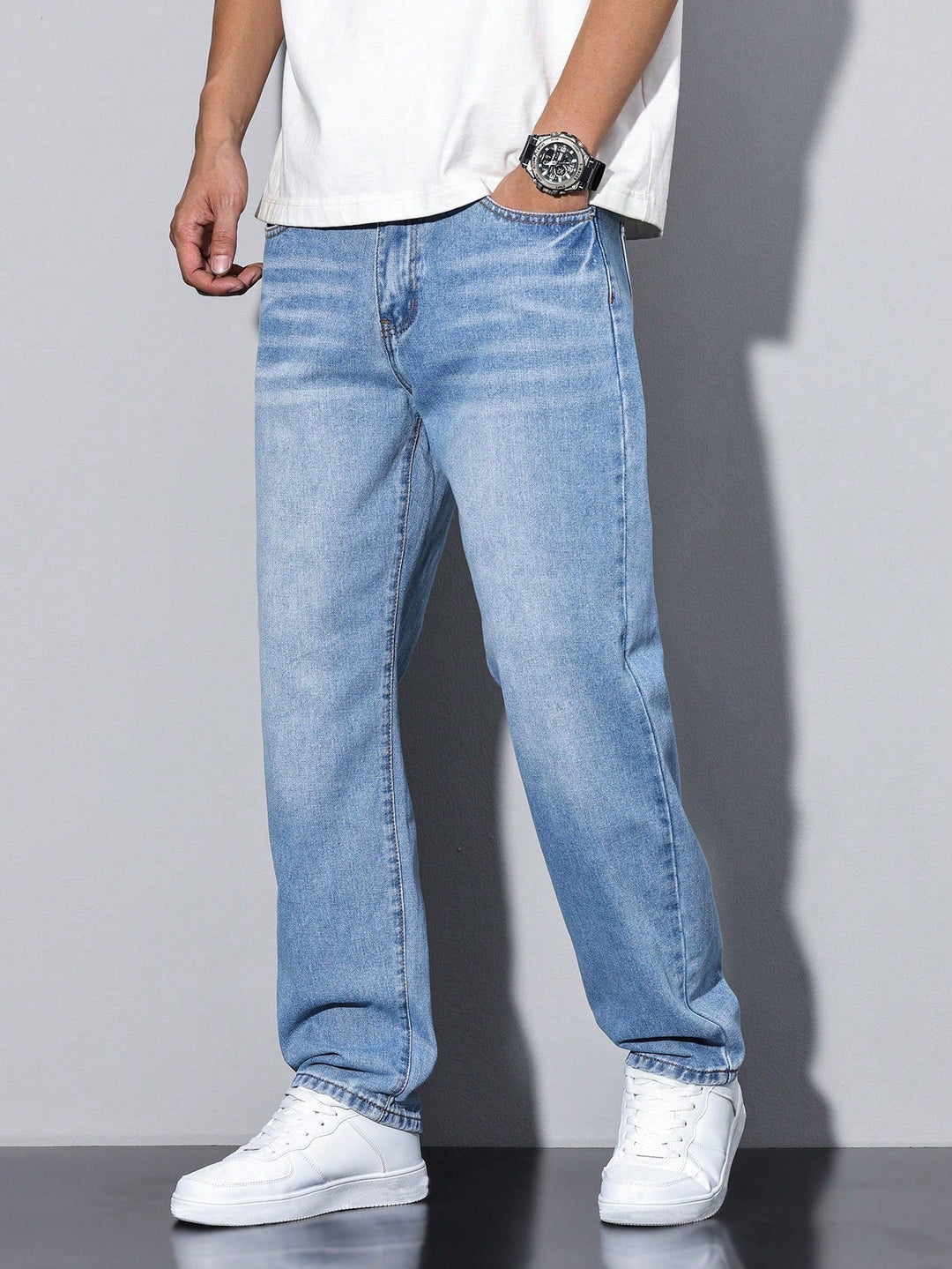 Baggy Jeans - Wide Denim Trousers with a Washed Look