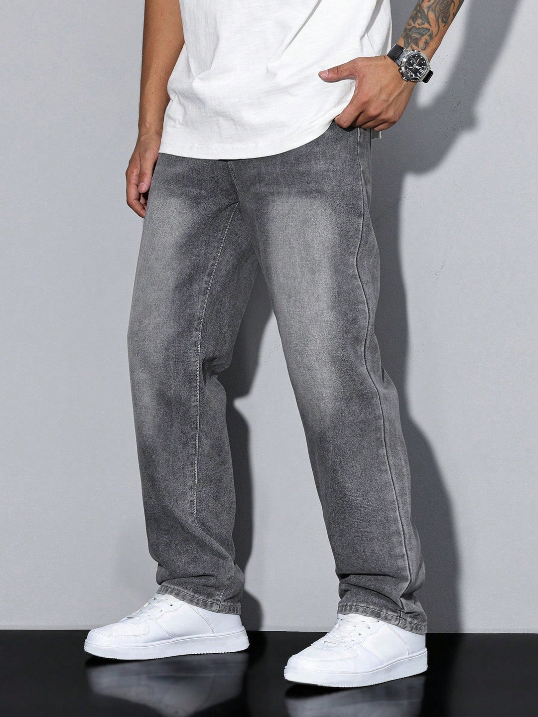 Baggy Jeans - Wide Denim Trousers with a Washed Look