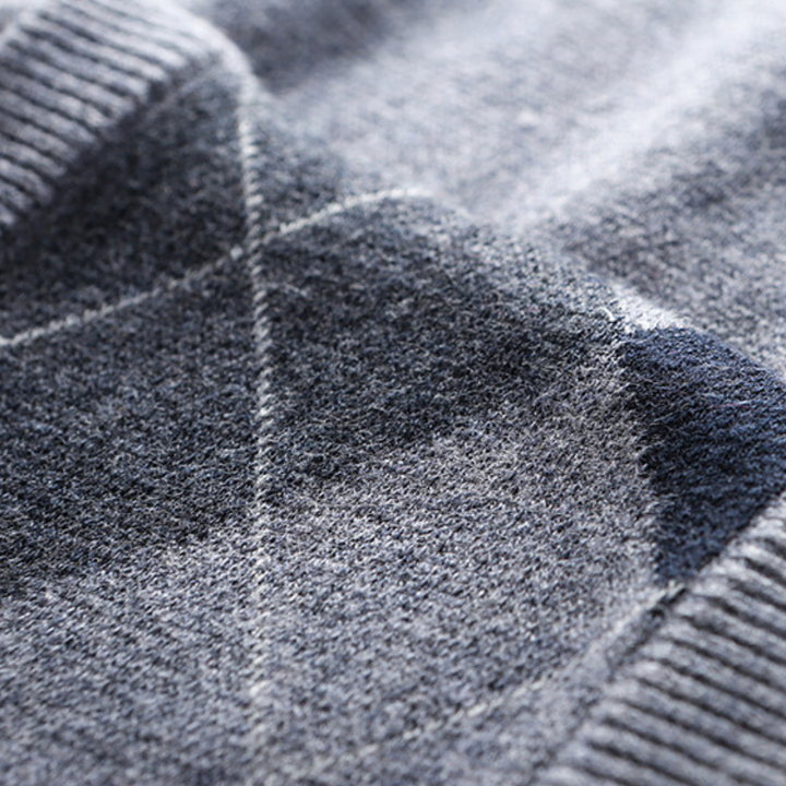 Men's Jumper with Stylish Argyle Pattern - Felix