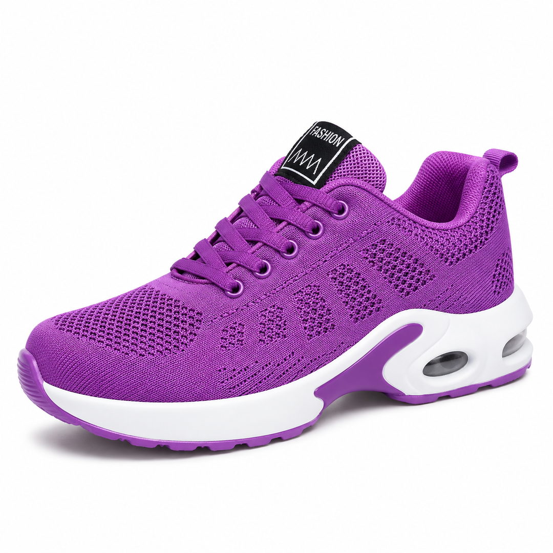 Lightweight orthopaedic women's trainers with breathable mesh and cushioned sole