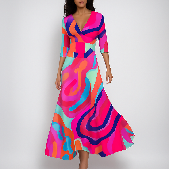 Summer-Ready Bohemian V-Neck Maxi Dress