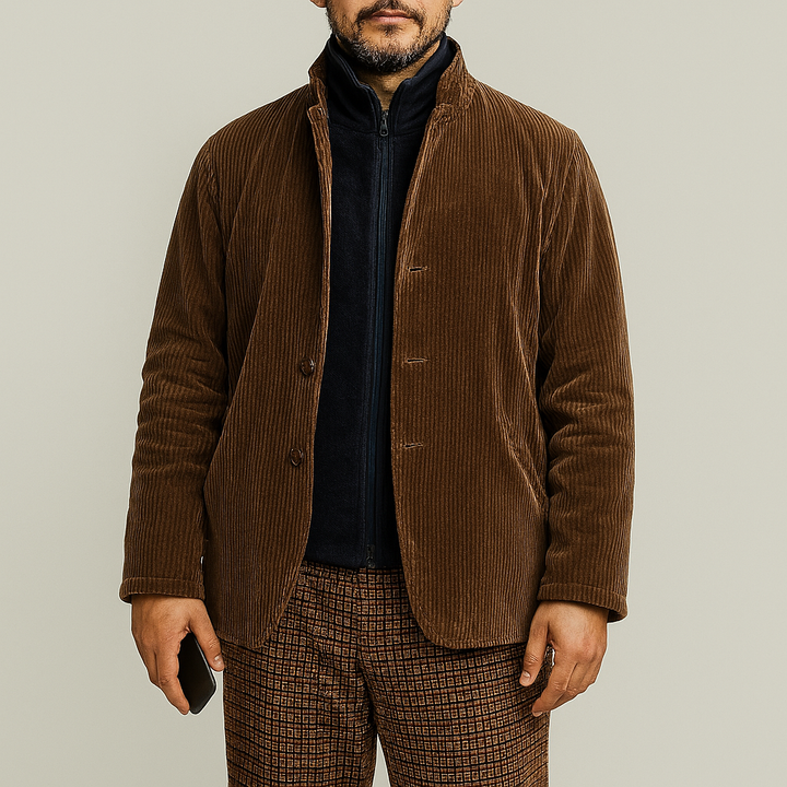 Men’s Retro Casual Solid Color Jacket