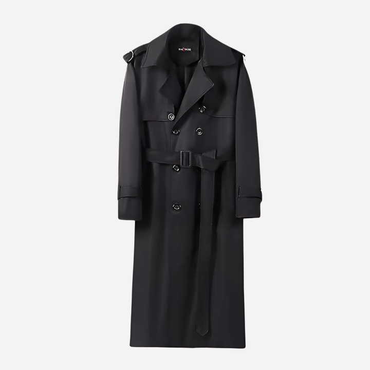 Men’s Over the Knee Belted Trench Coat