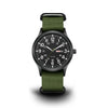 Men's Field-Style Watch with Woven Fabric Strap and Day-Date Display
