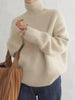 Luxe fine Wool-like Turtleneck Sweater for Women