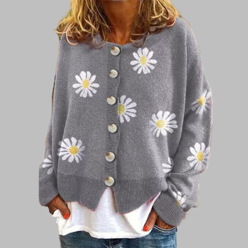 Floral Knit Sweater for Women