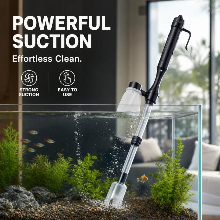 Electric Aquarium Gravel Cleaner - Battery-Powered Suction Pump for Water Changes