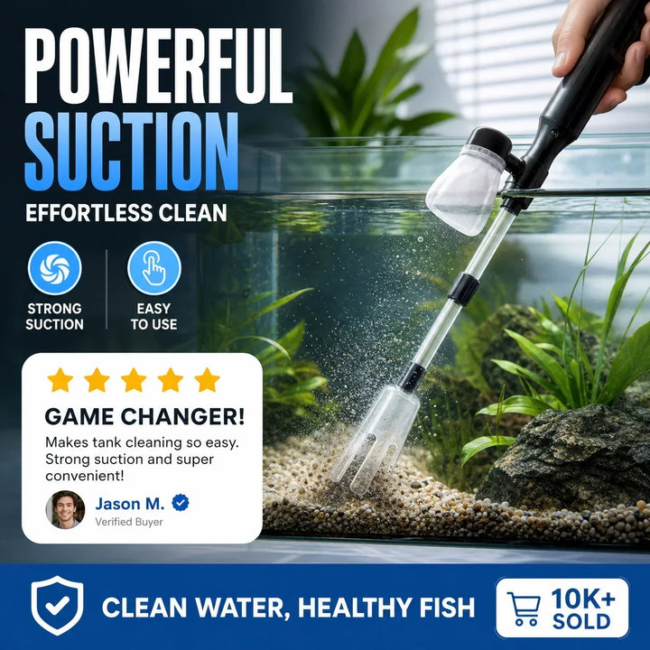Electric Aquarium Gravel Cleaner - Battery-Powered Suction Pump for Water Changes