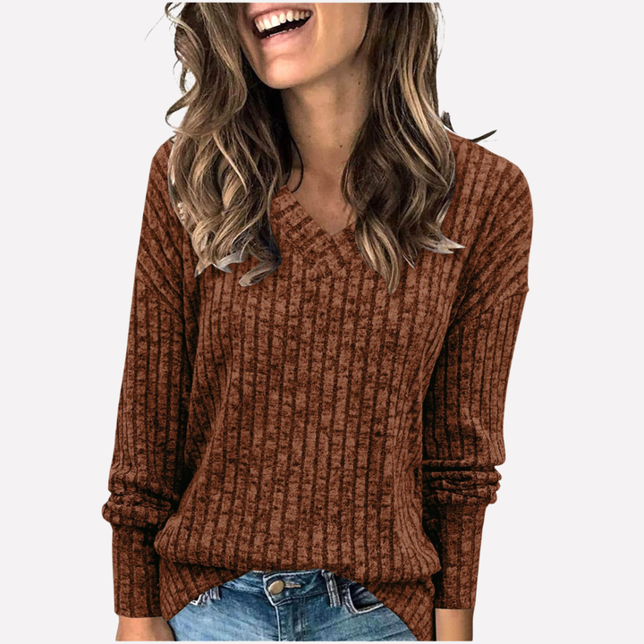 Women’s V-Neck Long Sleeve Top