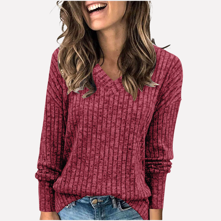 Women’s V-Neck Long Sleeve Top