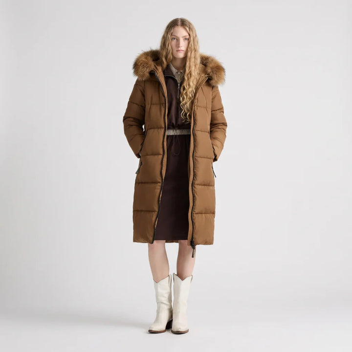 Women’s Long Coat with Fur Collar