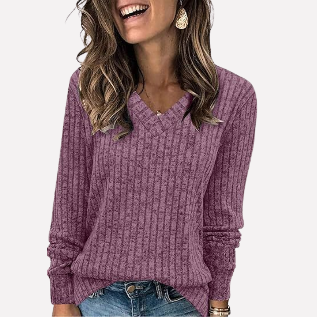 Women’s V-Neck Long Sleeve Top