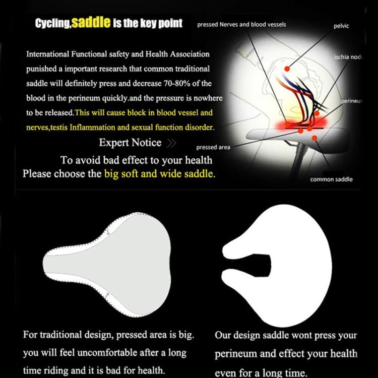 Noseless mountain bike saddle | Ergonomically padded seat cushion | Pressure relief
