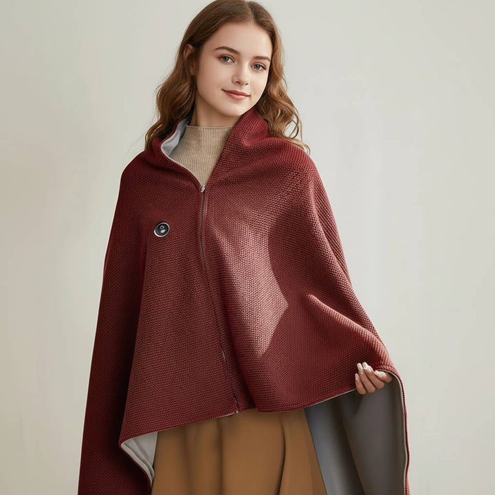 USB-heated shawl in soft cotton blend