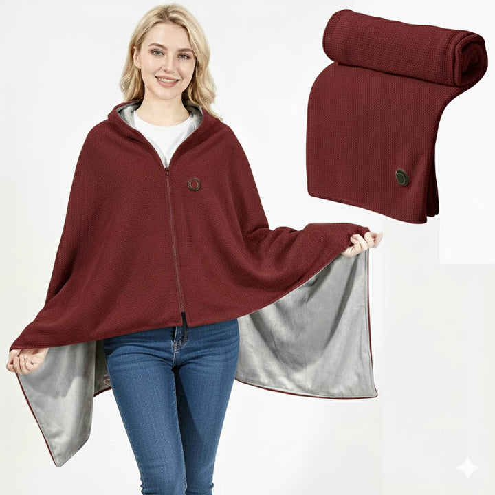 USB-heated shawl in soft cotton blend