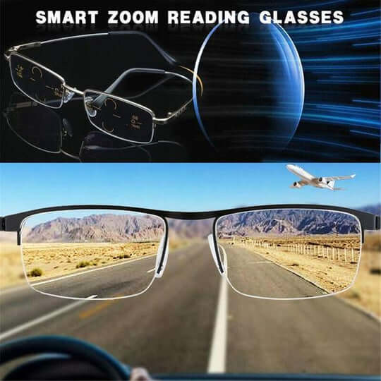 Smart Progressive Reading Glasses with Adaptive Multi-Zone Lenses