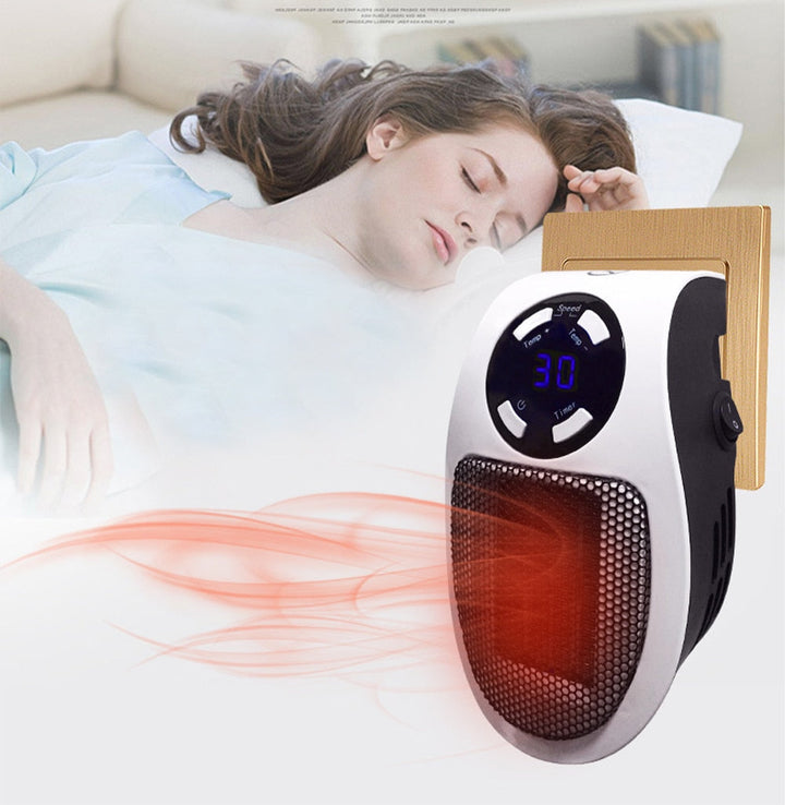 Portable 500 W heater with 15–32 °C thermostat