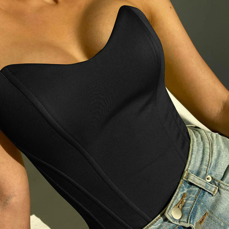 Elin – Strapless Corset Crop Top