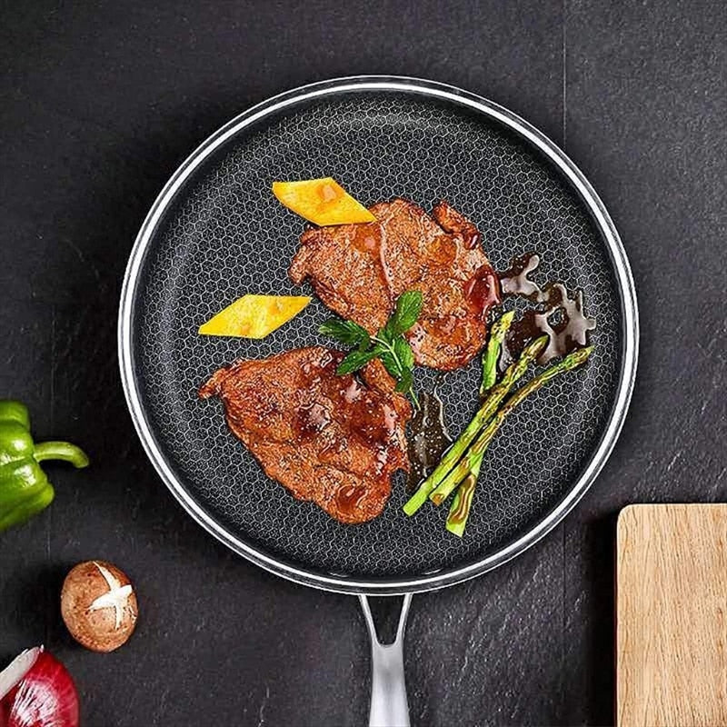 Stainless Steel Non-Stick Frying Pan – Effortless Cooking with Modern Design