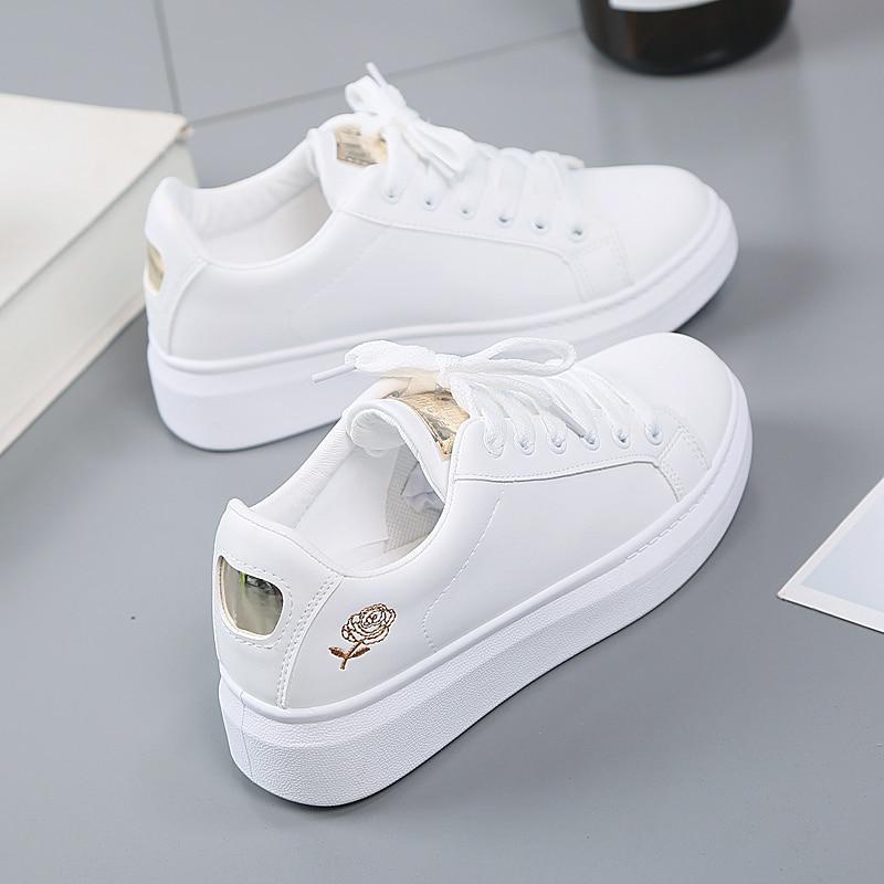 Trendy Women's Faux Leather Trainers with Metallic Accents – Norell