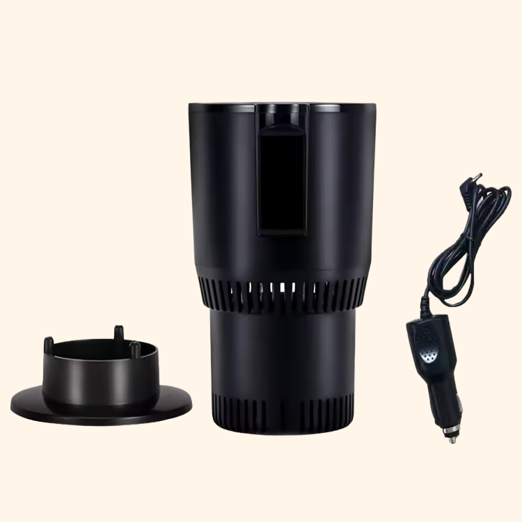 Cup holder that heats and cools your drink at the push of a button