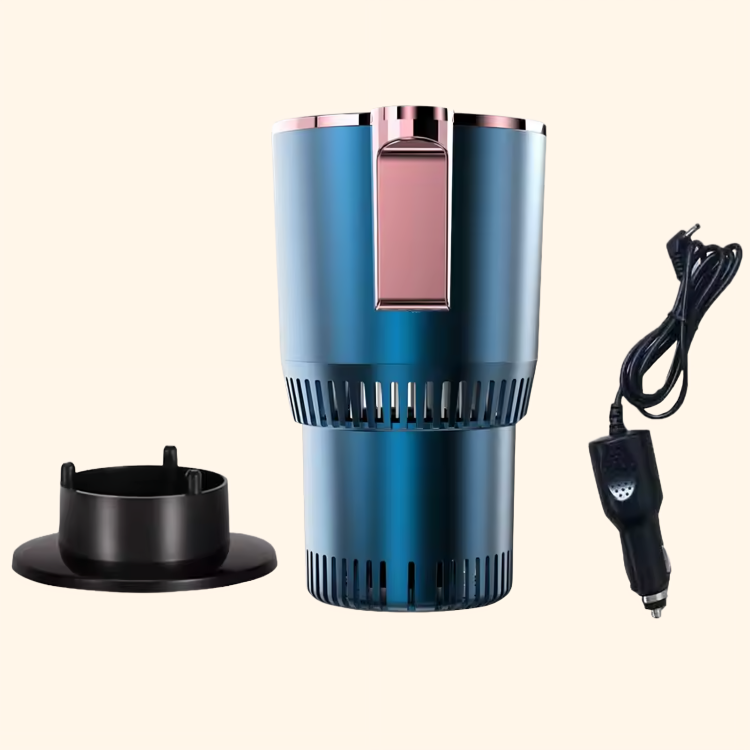 Cup holder that heats and cools your drink at the push of a button