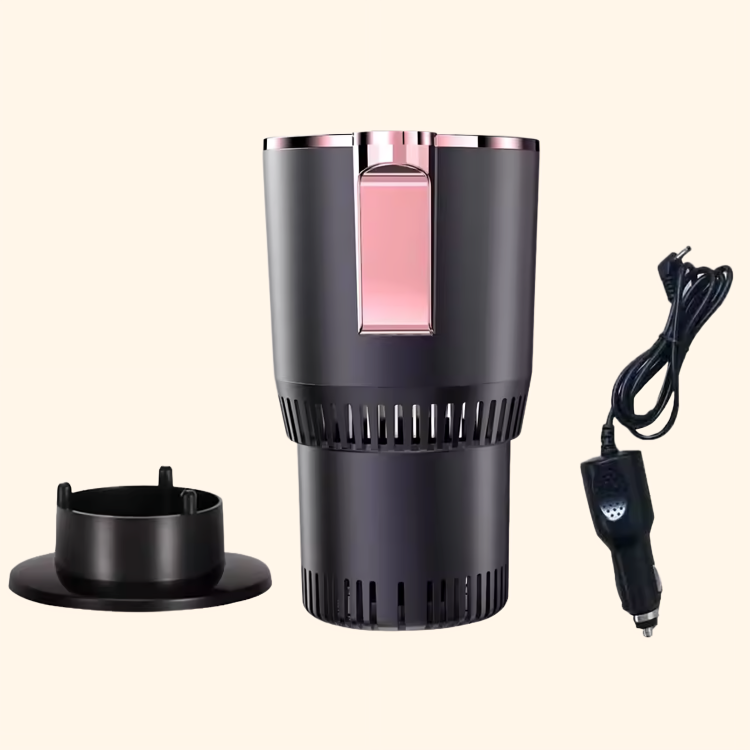 Cup holder that heats and cools your drink at the push of a button