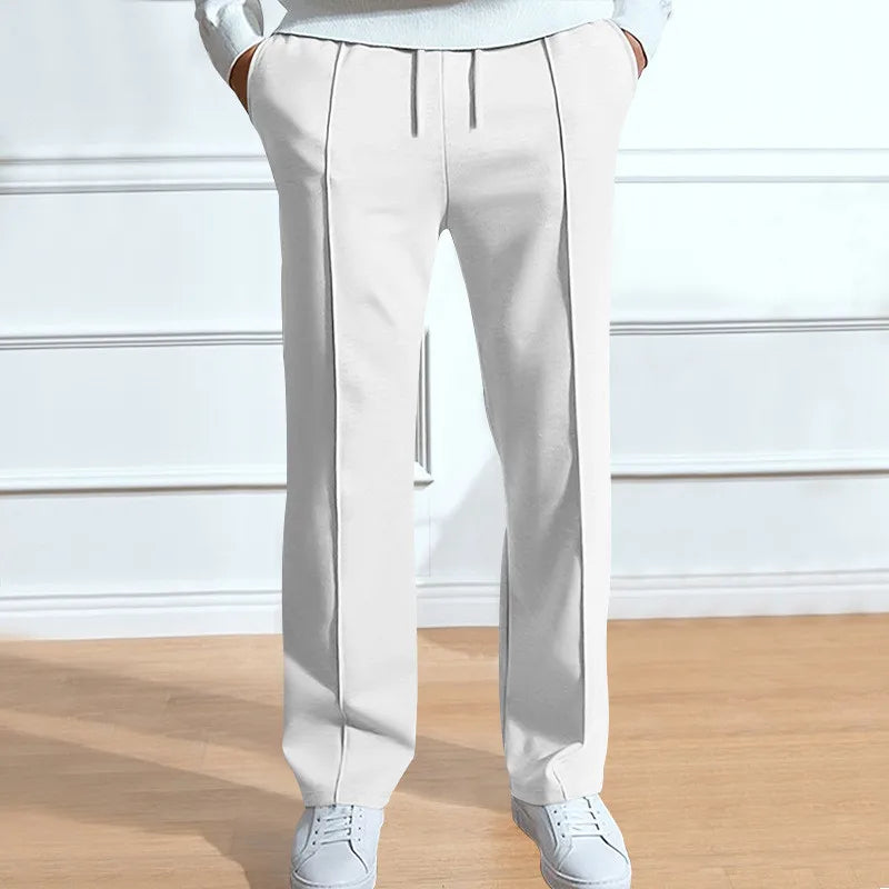 Men's Slim-Fit Trousers with Elasticated Drawstring Waist