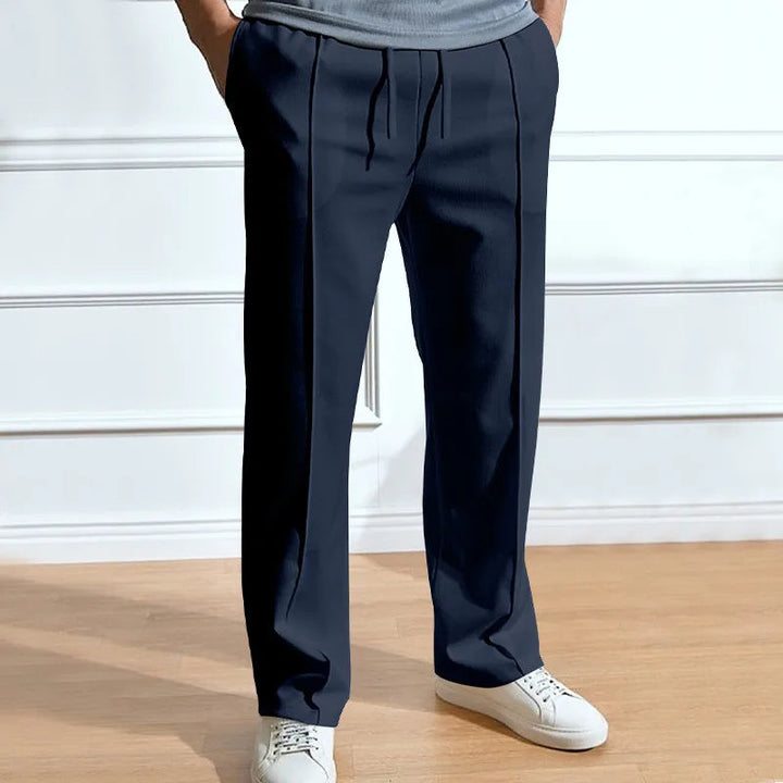 Men's Slim-Fit Trousers with Elasticated Drawstring Waist