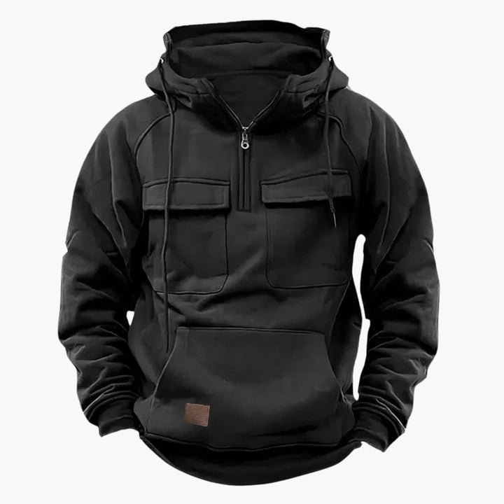 Men’s Half-Zip Hoodie with Chest Pockets
