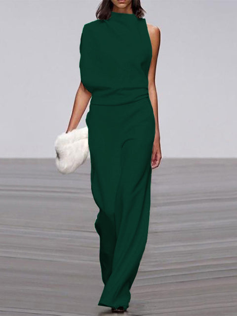 Sleeveless Jumpsuit with Open Back Effortless Elegance with a Contemporary Twist