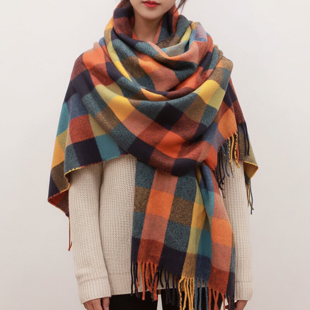 Cashmere Scarf with Diamond Pattern - CashmereDream