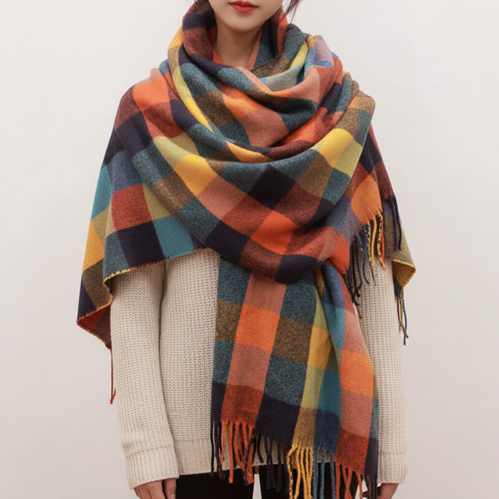 Cashmere Scarf with Diamond Pattern - CashmereDream