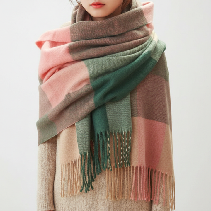 Cashmere Scarf with Diamond Pattern - CashmereDream