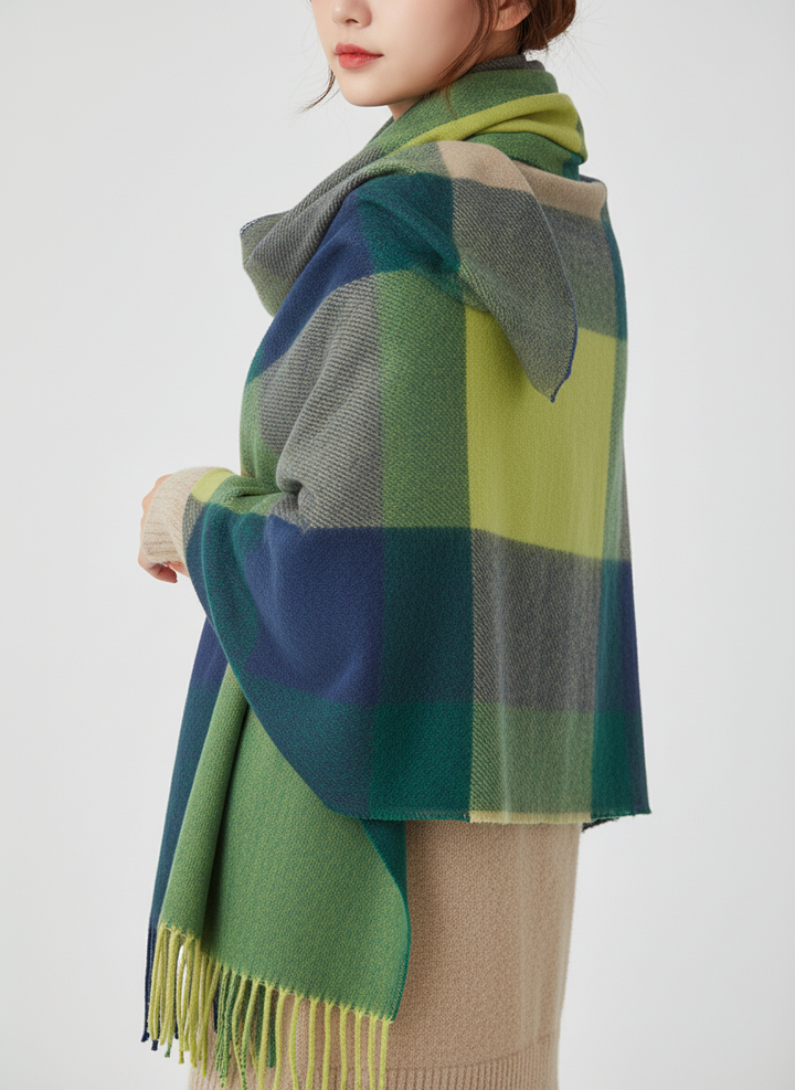 Cashmere Scarf with Diamond Pattern - CashmereDream