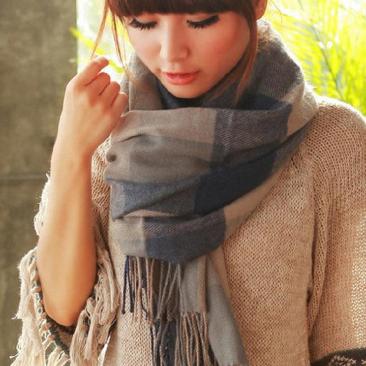 Cashmere Scarf with Diamond Pattern - CashmereDream
