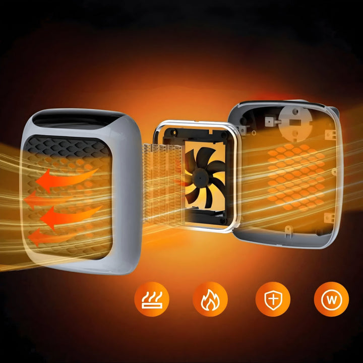 Ceramic wall heater with 16–32 °C thermostat